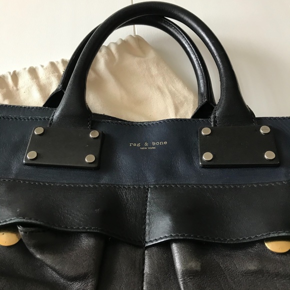rag & bone: Large Navy/Black Pilot Purse - Picture 2 of 12
